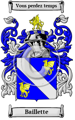 Baillette Family Crest/Coat of Arms