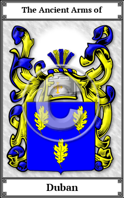 Duban Family Crest Download (JPG)  Book Plated - 150 DPI