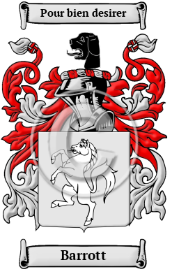 Barrott Family Crest/Coat of Arms