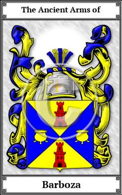 Barboza Family Crest Download (JPG)  Book Plated - 150 DPI