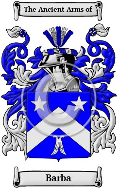 Barba Family Crest/Coat of Arms