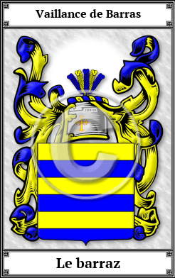 Le barraz Family Crest Download (JPG) Book Plated - 300 DPI