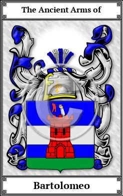 Bartolomeo Family Crest Download (JPG)  Book Plated - 150 DPI