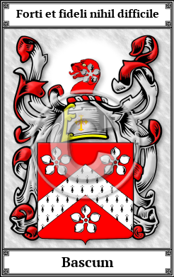 Bascum Family Crest Download (JPG) Book Plated - 600 DPI