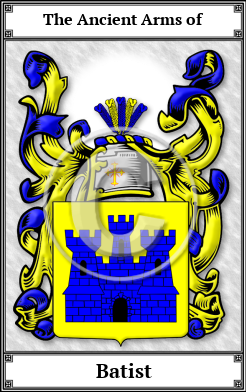Batist Family Crest Download (JPG)  Book Plated - 150 DPI