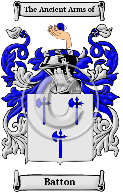 Batton Family Crest/Coat of Arms