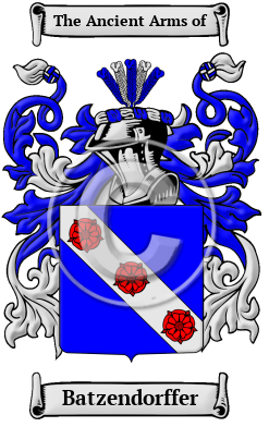 Batzendorffer Family Crest/Coat of Arms