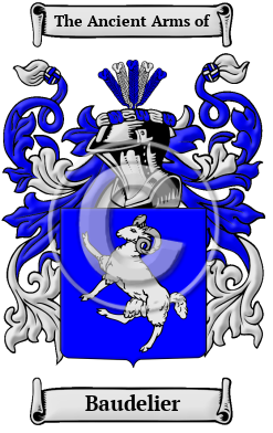Baudelier Family Crest/Coat of Arms