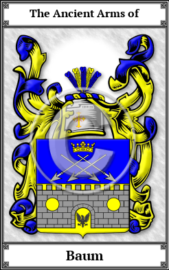 Baum Family Crest Download (JPG) Book Plated - 600 DPI
