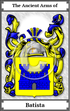 Batista Family Crest Download (JPG)  Book Plated - 150 DPI