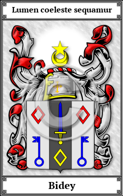 Bidey Family Crest Download (JPG)  Book Plated - 150 DPI