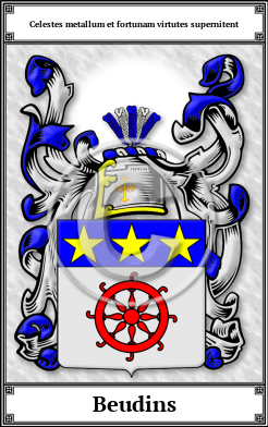Beudins Family Crest Download (JPG)  Book Plated - 150 DPI