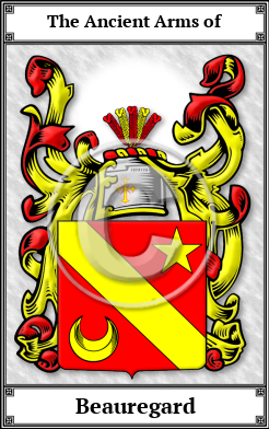 Beauregard Family Crest Download (JPG)  Book Plated - 150 DPI