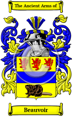 Beauvoir Family Crest/Coat of Arms