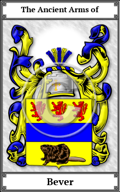 Bever Family Crest Download (JPG)  Book Plated - 150 DPI