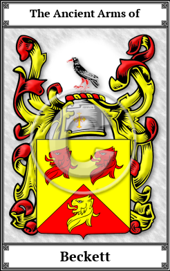 Beckett Family Crest Download (JPG)  Book Plated - 150 DPI