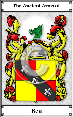 Bea Family Crest Download (JPG)  Book Plated - 150 DPI