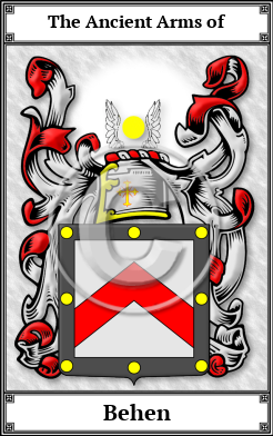 Behen Family Crest Download (JPG)  Book Plated - 150 DPI