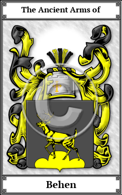 Behen Family Crest Download (JPG)  Book Plated - 150 DPI