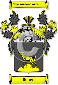 Behen Family Crest Download (jpg) Legacy Series - 150 DPI