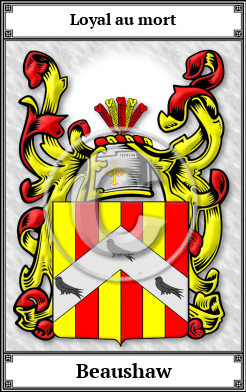 Beaushaw Family Crest Download (JPG) Book Plated - 600 DPI