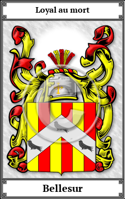 Bellesur Family Crest Download (JPG)  Book Plated - 150 DPI