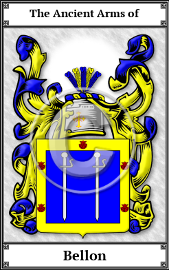 Bellon Family Crest Download (JPG) Book Plated - 600 DPI