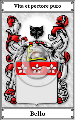 Bello Family Crest Download (JPG)  Book Plated - 150 DPI