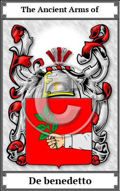 De benedetto Family Crest Download (JPG) Book Plated - 150 DPI