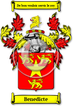 Benedicte Family Crest Download (jpg) Legacy Series - 150 DPI