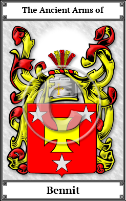 Bennit Family Crest Download (JPG)  Book Plated - 150 DPI