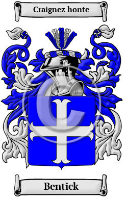 Bentick Family Crest/Coat of Arms