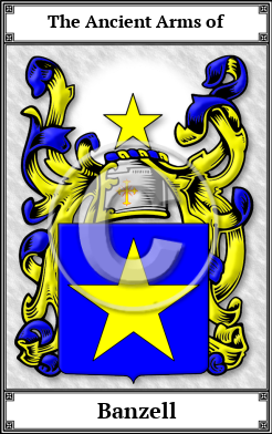Banzell Family Crest Download (JPG)  Book Plated - 150 DPI