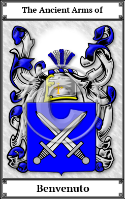 Benvenuto Family Crest Download (JPG)  Book Plated - 150 DPI