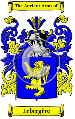 Lebergère Family Crest/Coat of Arms