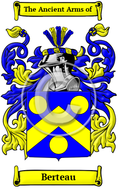 Berteau Family Crest/Coat of Arms