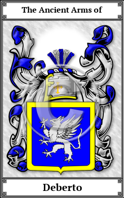 Deberto Family Crest Download (JPG)  Book Plated - 150 DPI
