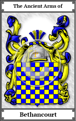 Bethancourt Family Crest Download (JPG) Book Plated - 600 DPI