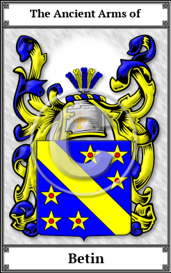Betin Family Crest Download (JPG)  Book Plated - 150 DPI