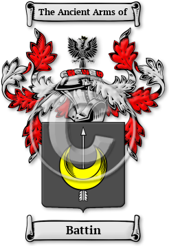 Battin Family Crest Download (jpg) Legacy Series - 150 DPI