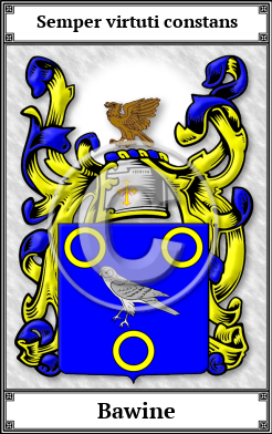 Bawine Family Crest Download (JPG)  Book Plated - 150 DPI