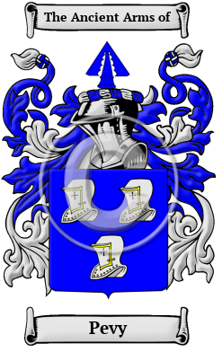 Pevy Family Crest/Coat of Arms