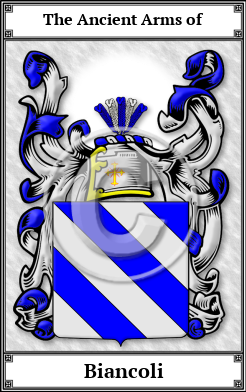 Biancoli Family Crest Download (JPG) Book Plated - 600 DPI