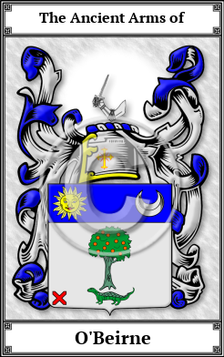 O'Beirne Family Crest Download (JPG)  Book Plated - 150 DPI