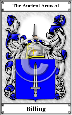 Billing Family Crest Download (JPG)  Book Plated - 150 DPI