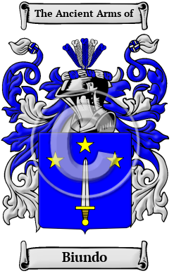 Biundo Family Crest/Coat of Arms