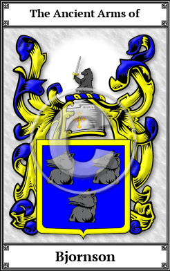 Bjornson Family Crest Download (JPG)  Book Plated - 150 DPI