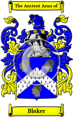 Blaker Family Crest/Coat of Arms