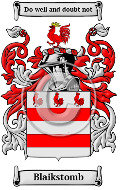 Blaikstomb Family Crest/Coat of Arms