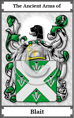 Blait Family Crest Download (JPG)  Book Plated - 150 DPI